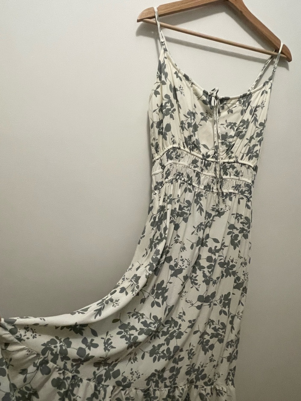Streetwear Society Ivory Maxi Dress with Sage Floral Print